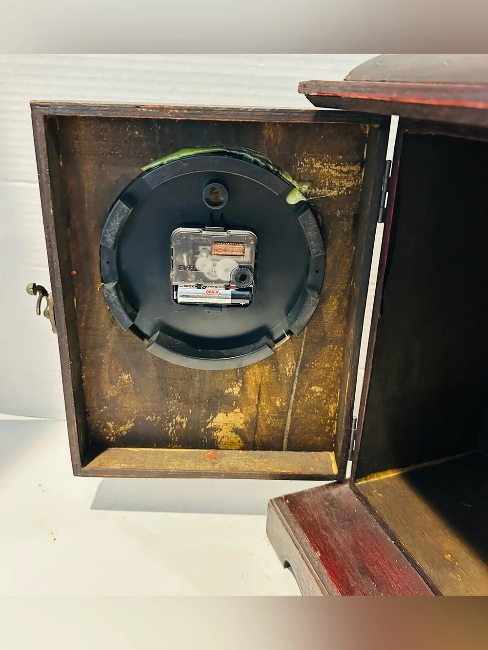 Hidden Safe Mantle Clock Wooden Farmhouse Cottagegoth Dark Academia Dorm Decor